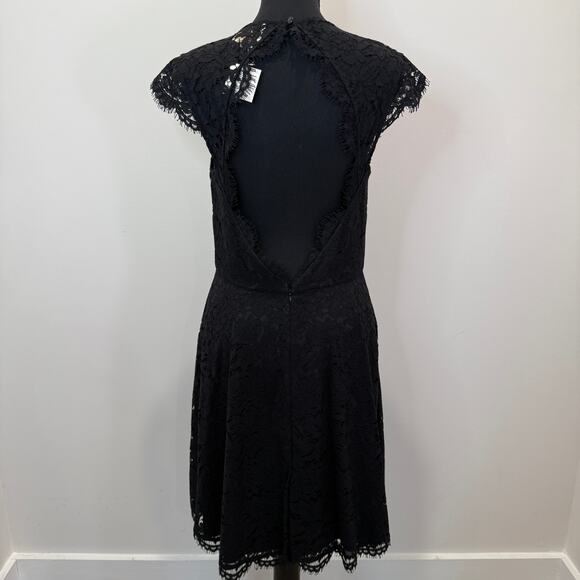 Kate Spade Black Lace Open-Back Fit & Flare Dress Size 10 Black NWT - Picture 14 of 14